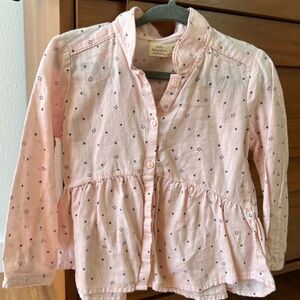 Zara Light Pink Star Pattern Top